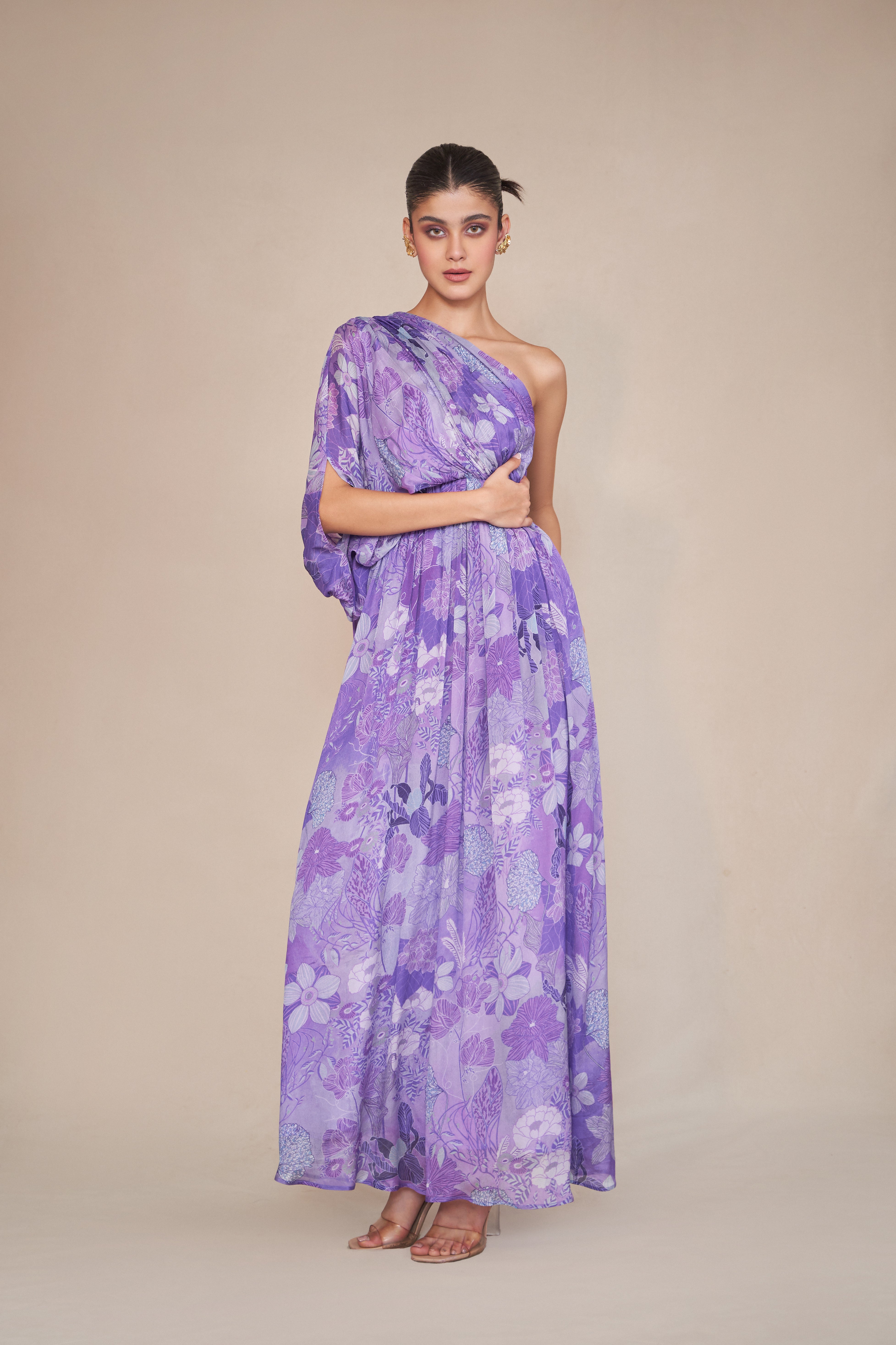 LILAC ONE SHOULDER DRESS