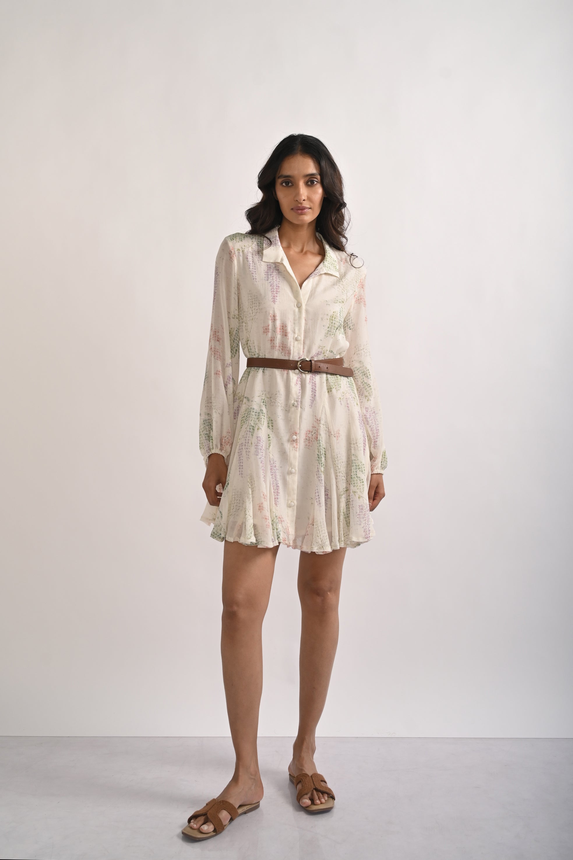 MORNING DEW GODET DRESS