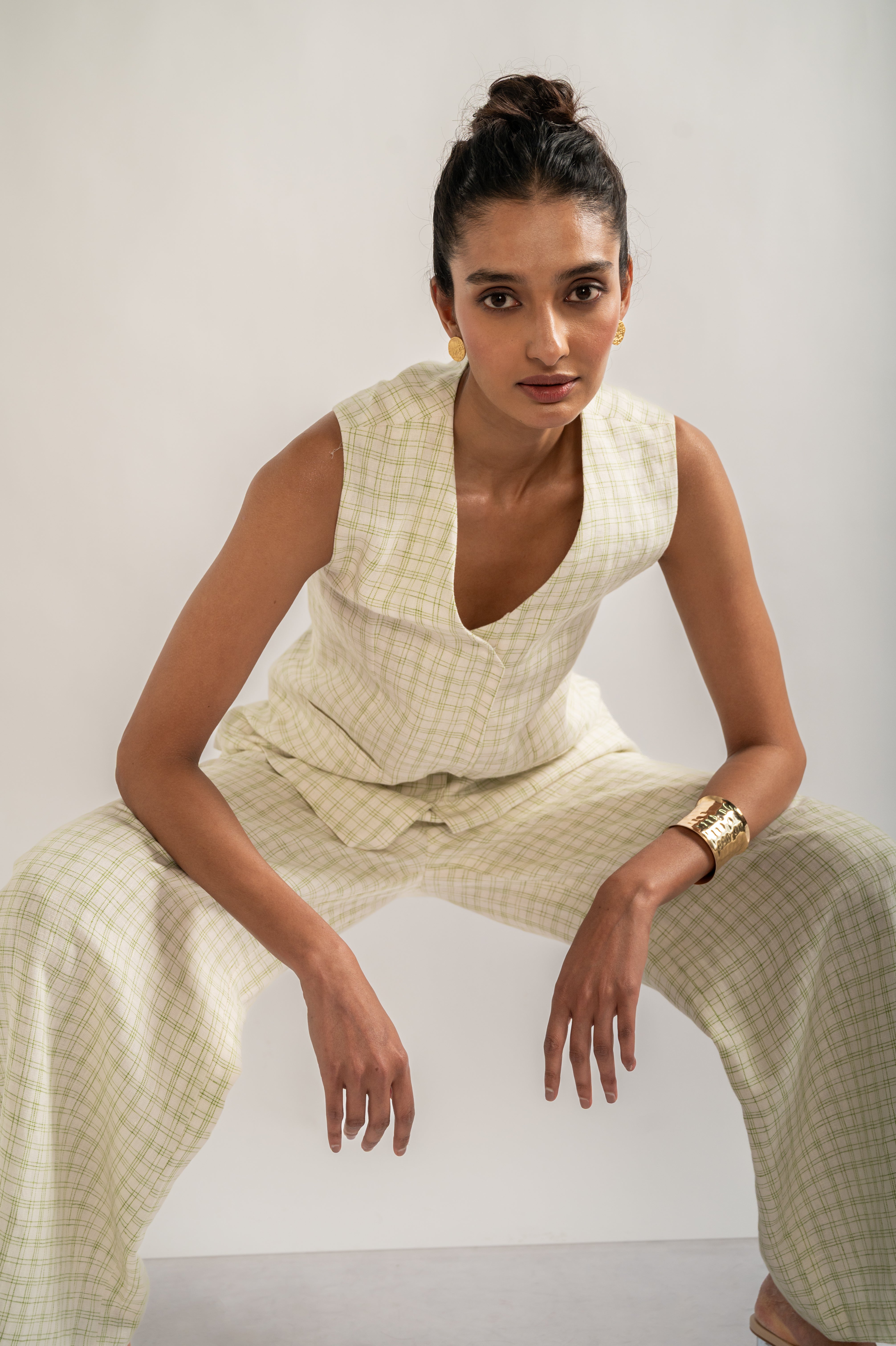 CHECKERED LINEN CO-ORD SET