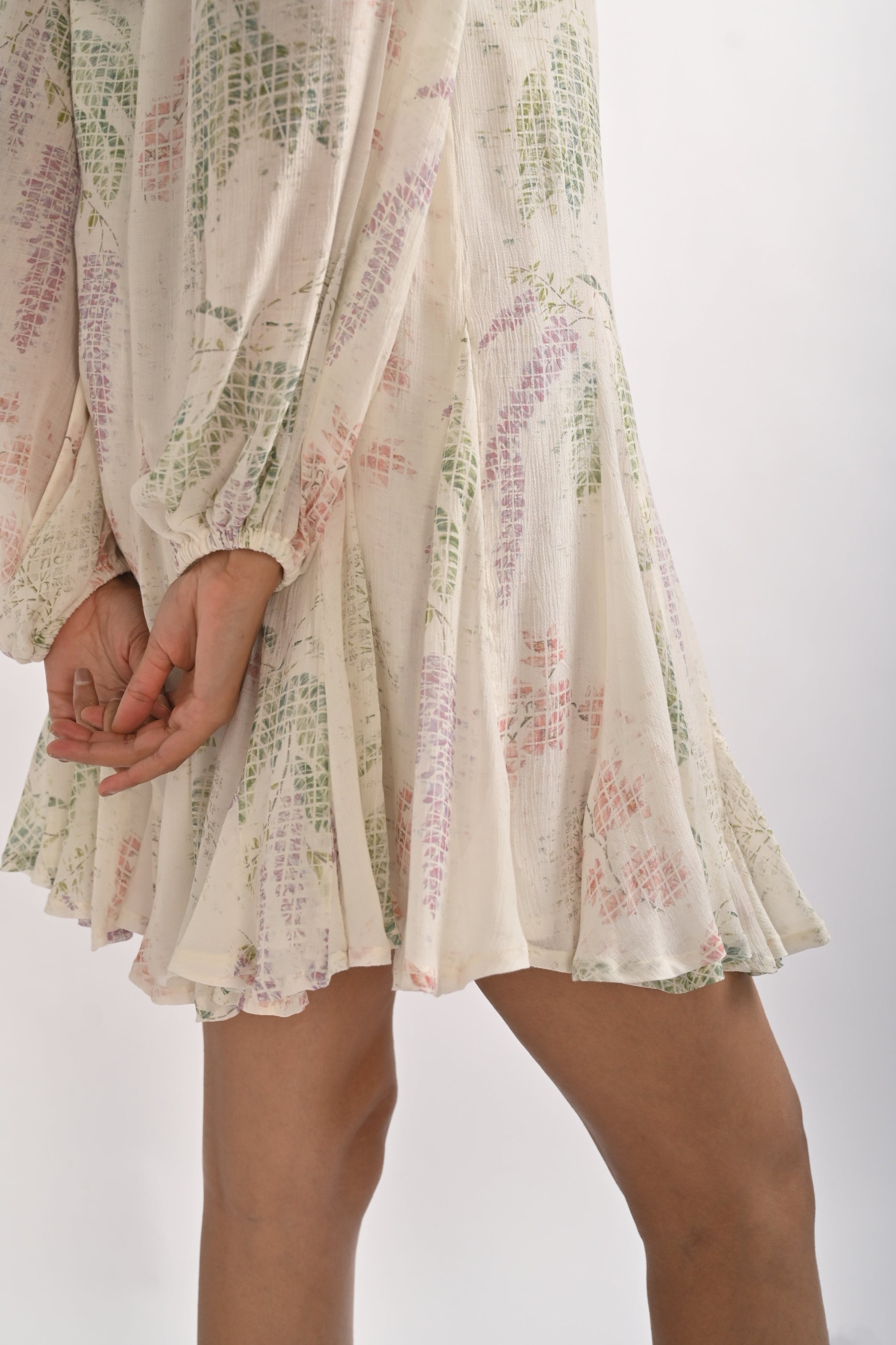 MORNING DEW GODET DRESS