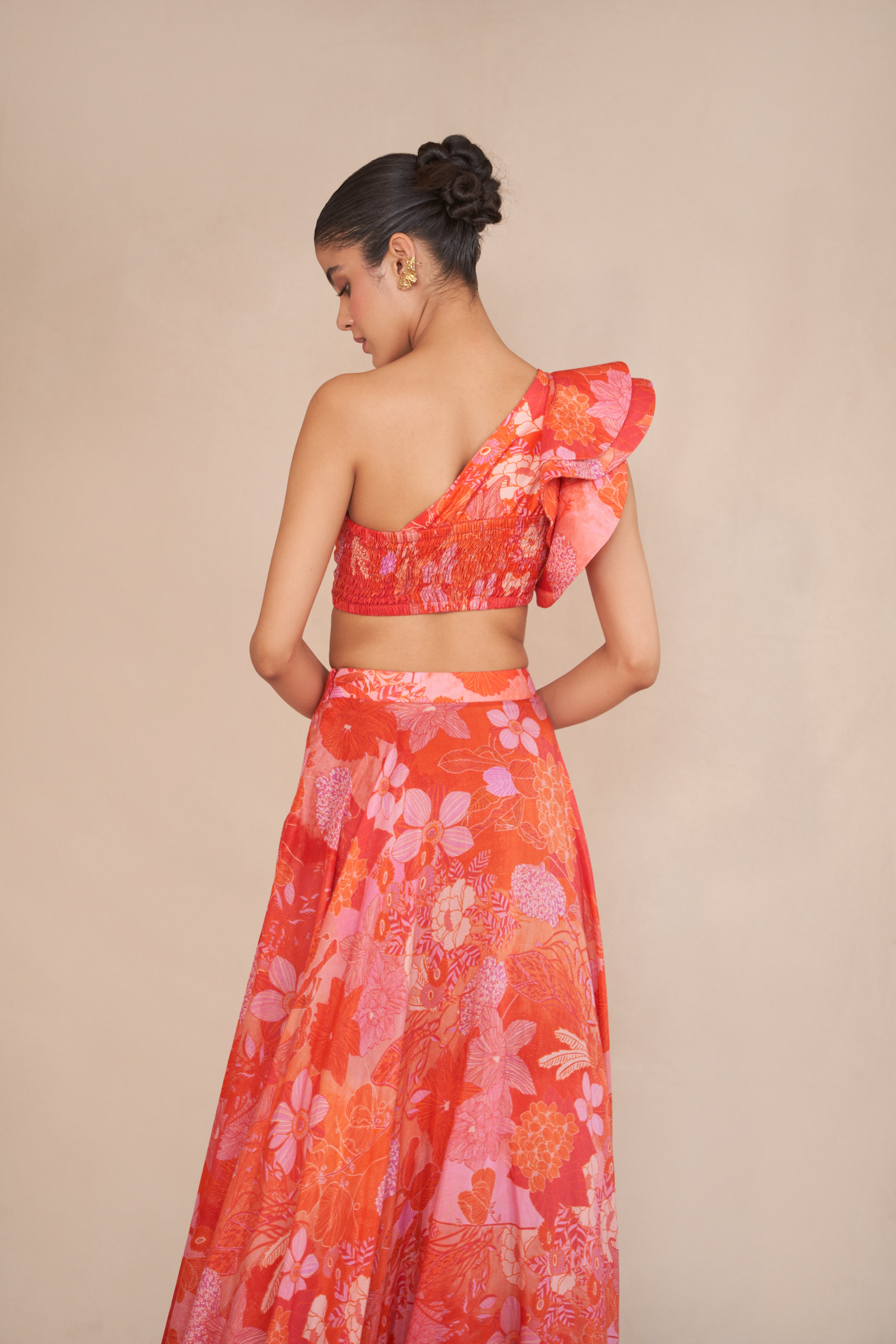 SCARLET TIFFANY LEHENGA SET