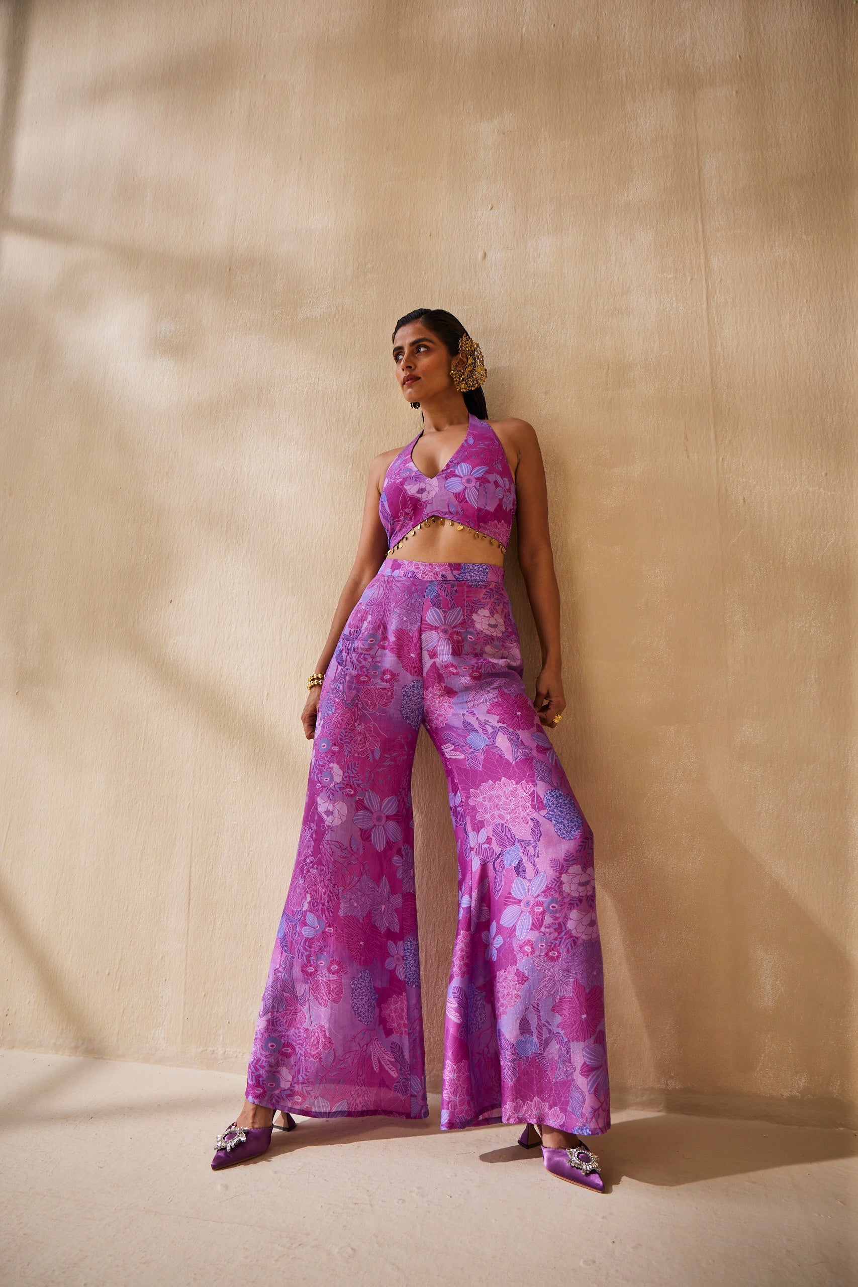 DEEP RHYTHM HALTER TOP, PANT & JACKET SET