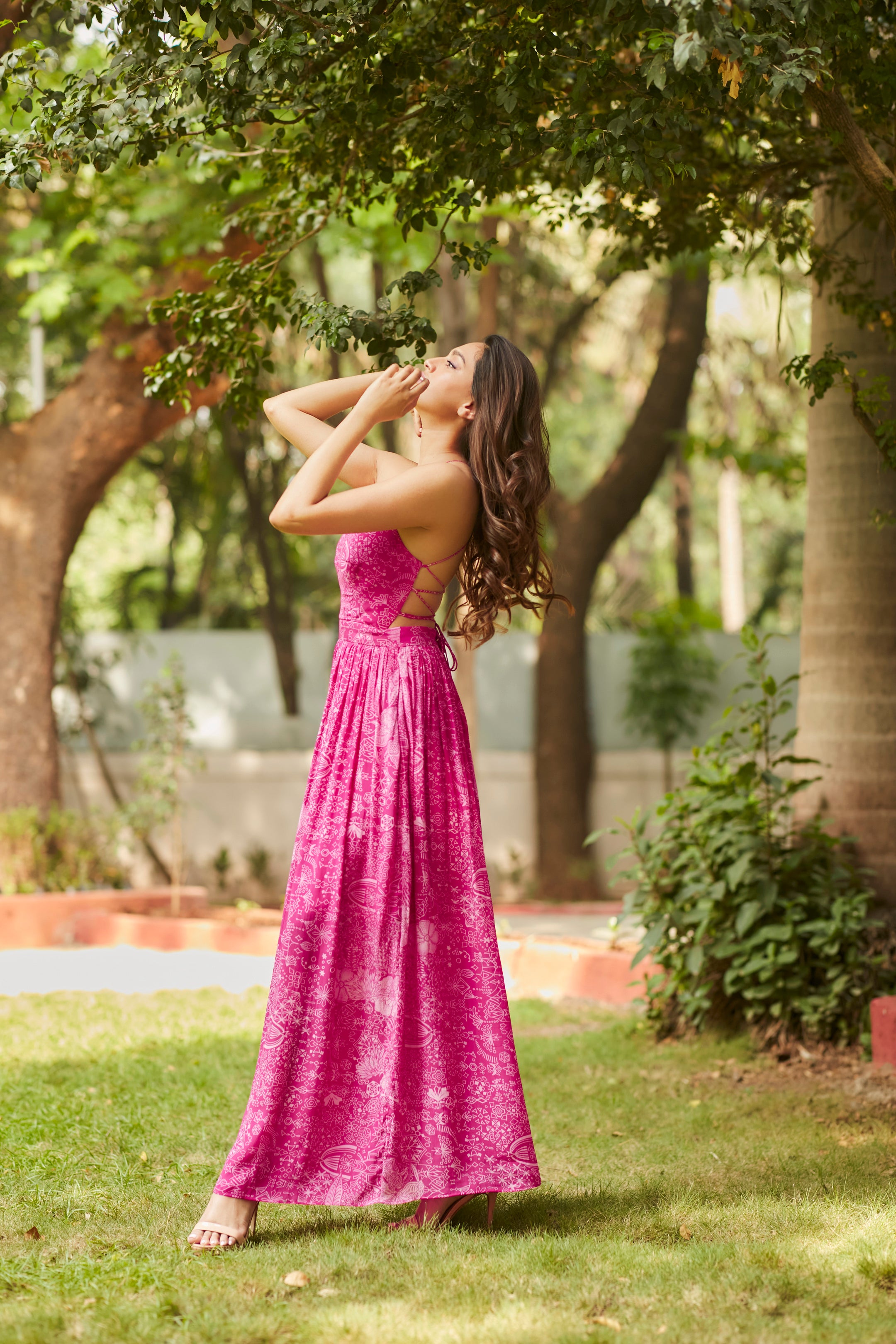 FUSCHIA STRAPPY DRESS