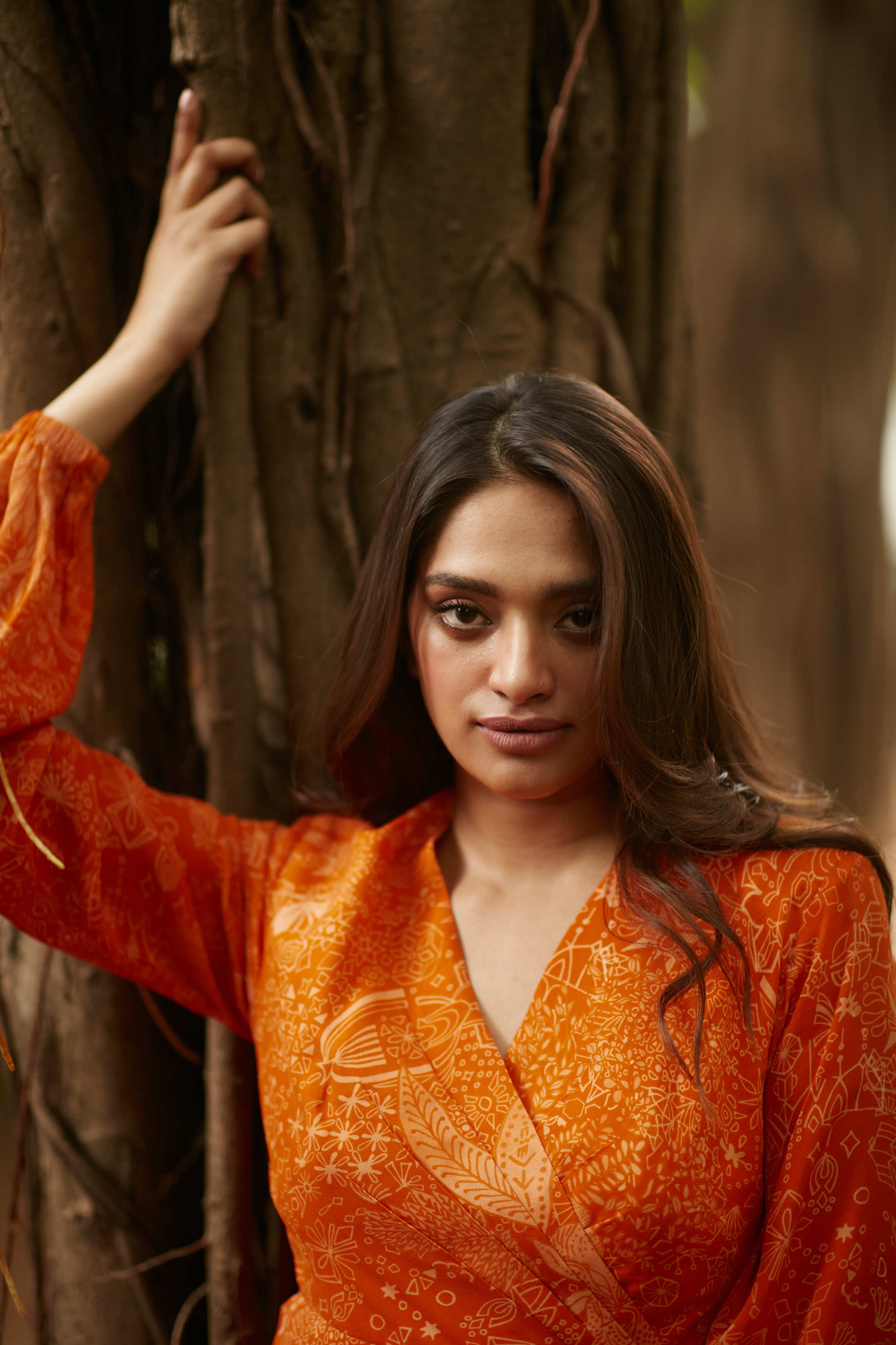 FLAME LILY DRAPE DRESS