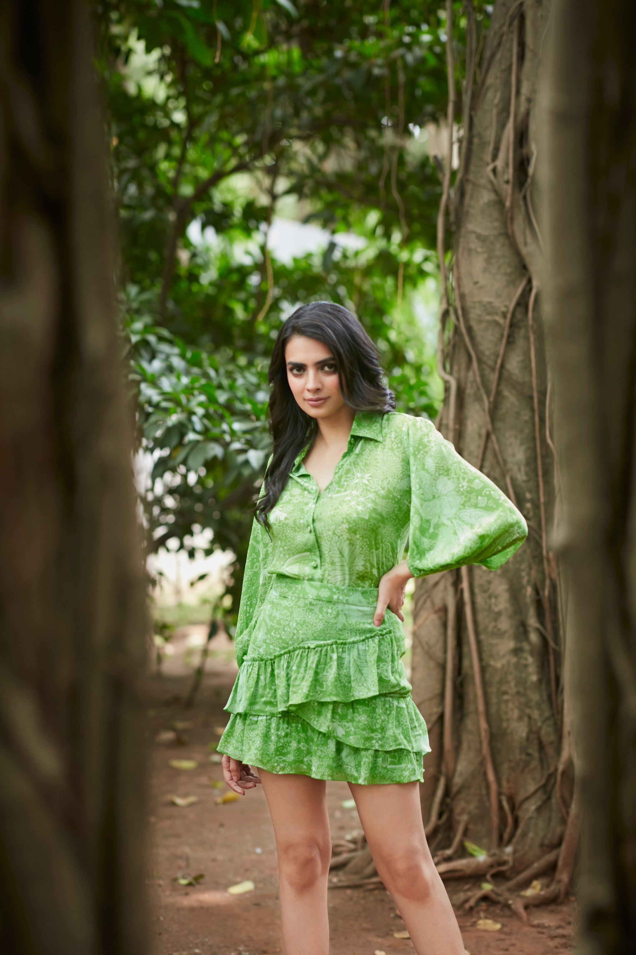 LAUREL LEAF RUFFLE SKIRT