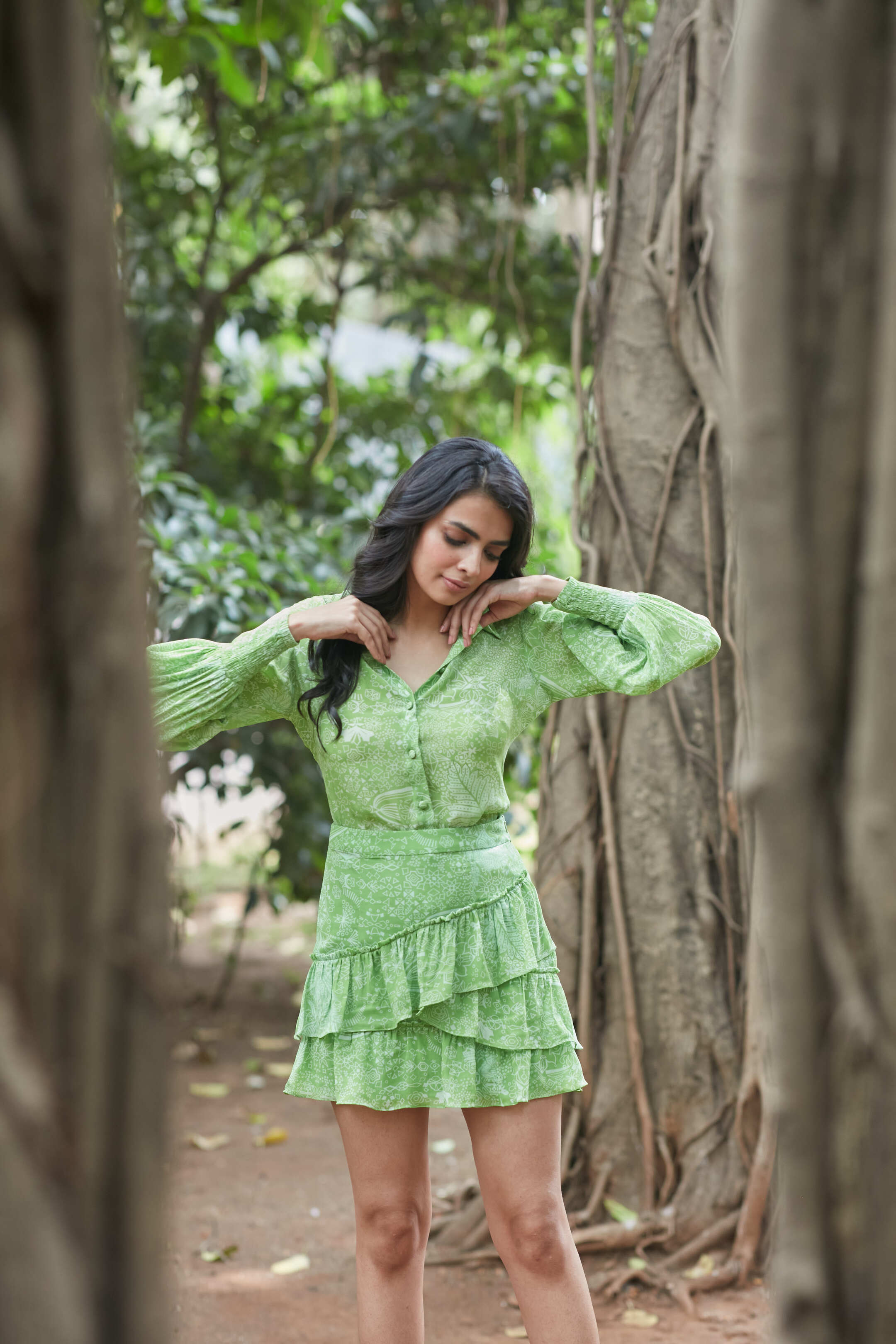 LAUREL LEAF RUFFLE SKIRT