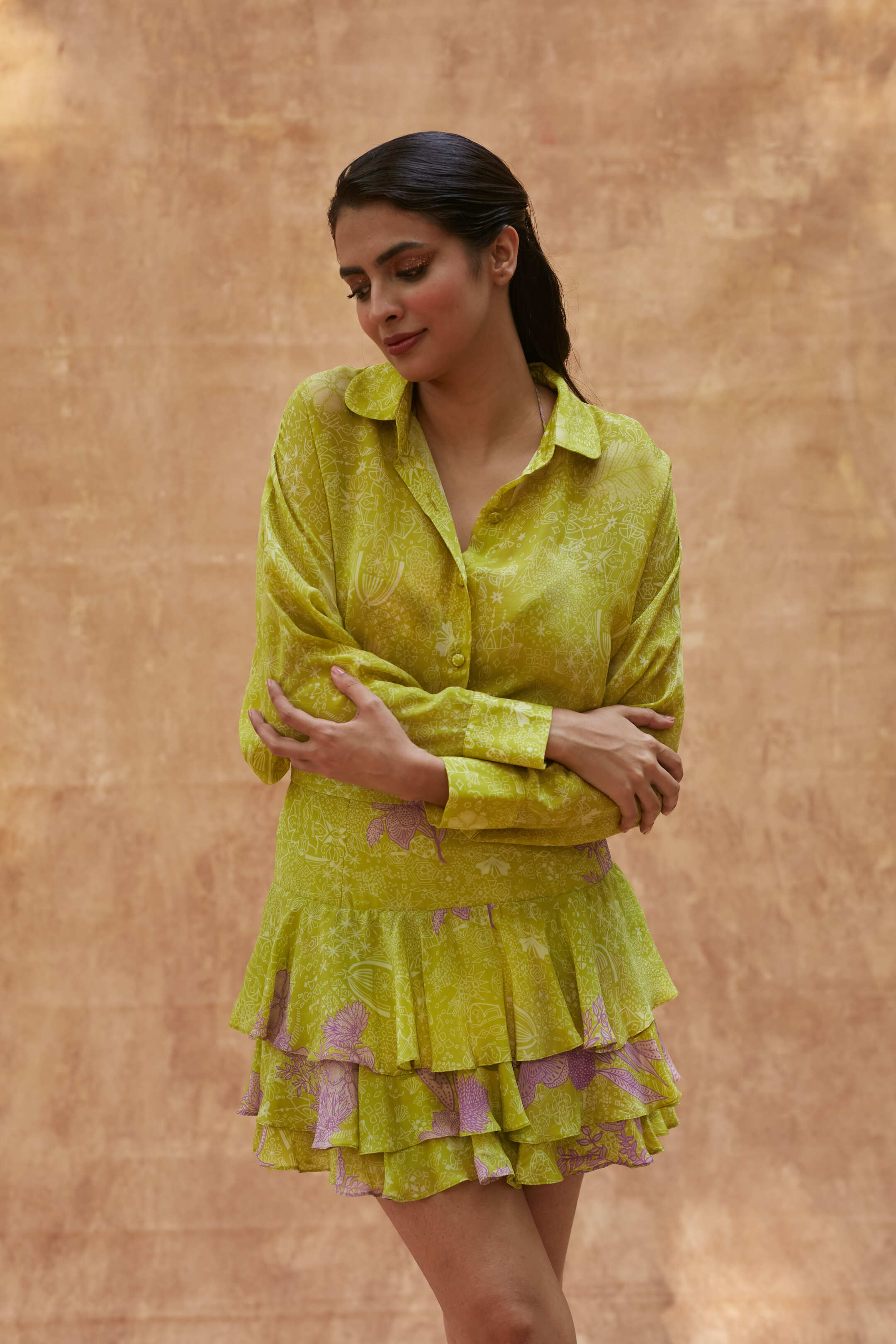 SPRING LIME RUFFLE SKIRT