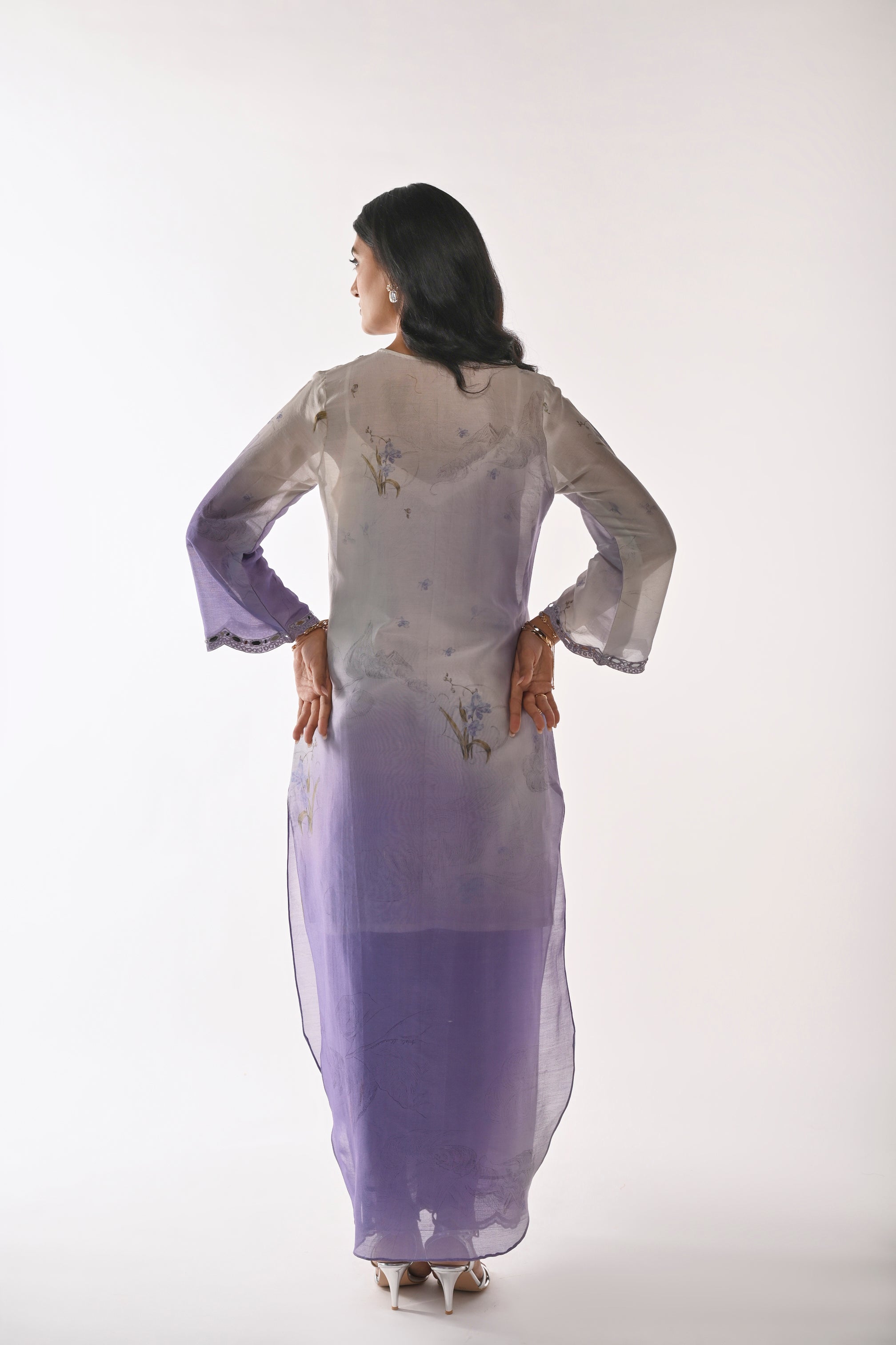 PURPLE POEM KAFTAN SET