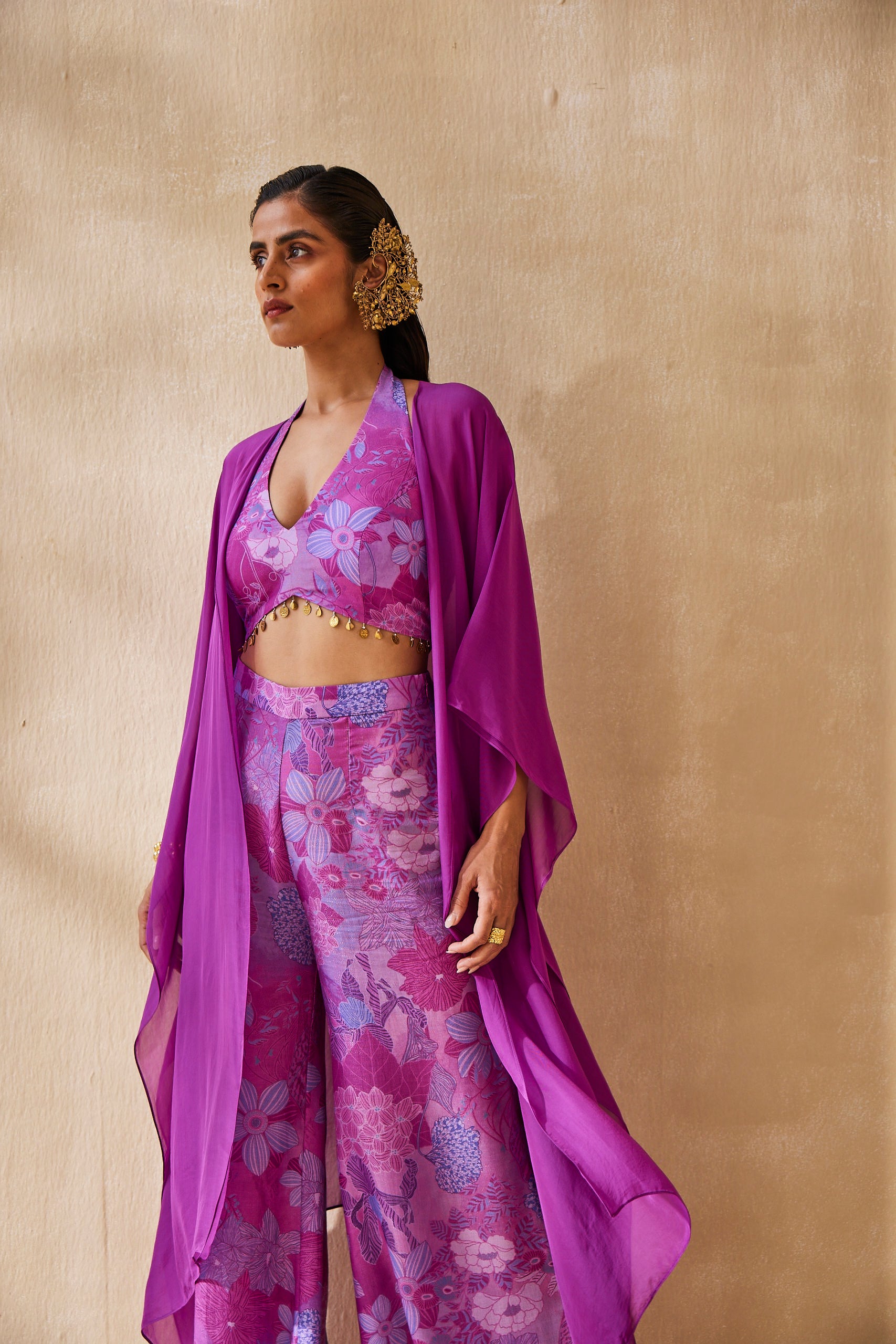 DEEP RHYTHM HALTER TOP, PANT & JACKET SET