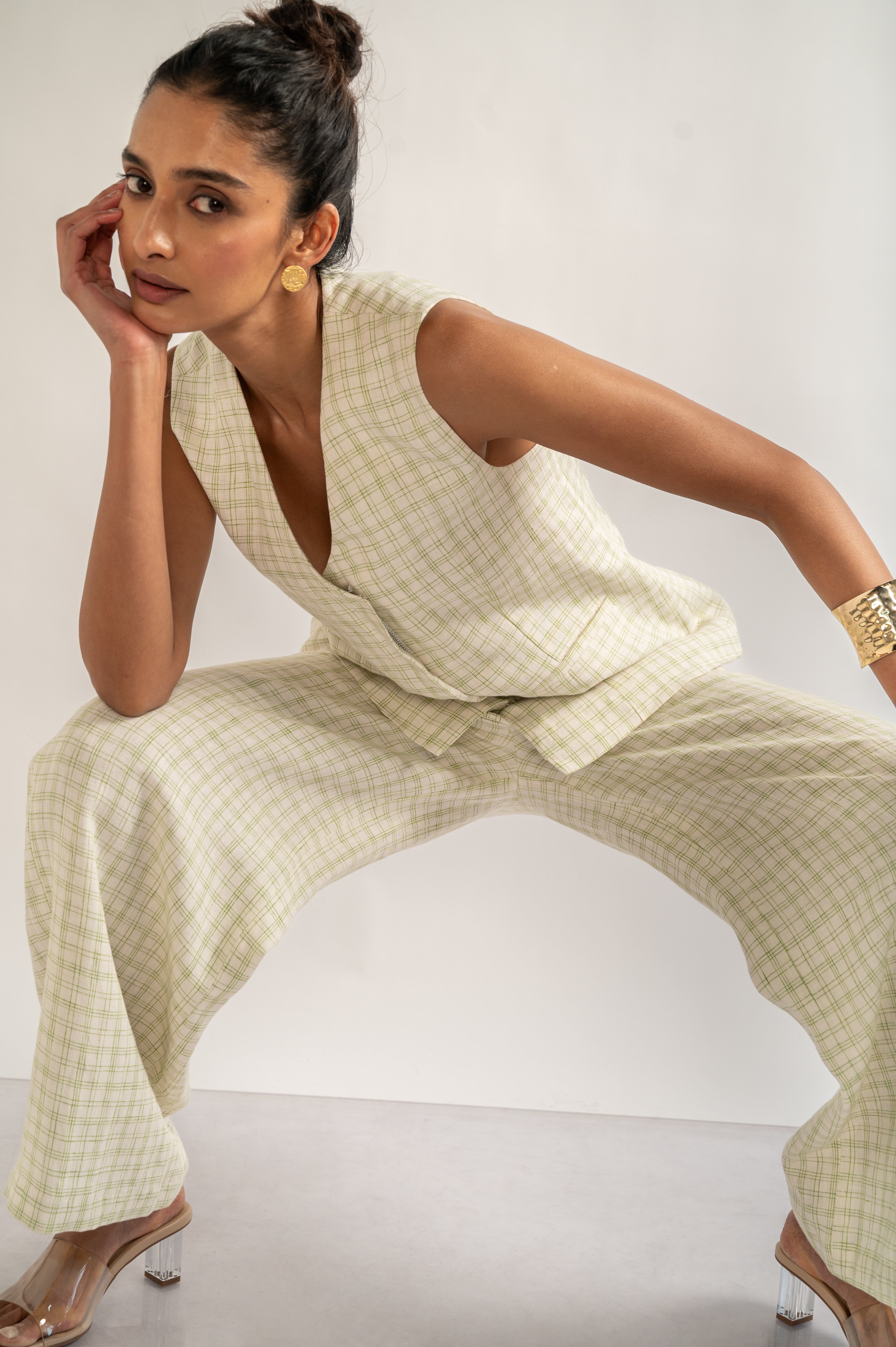 CHECKERED LINEN CO-ORD SET