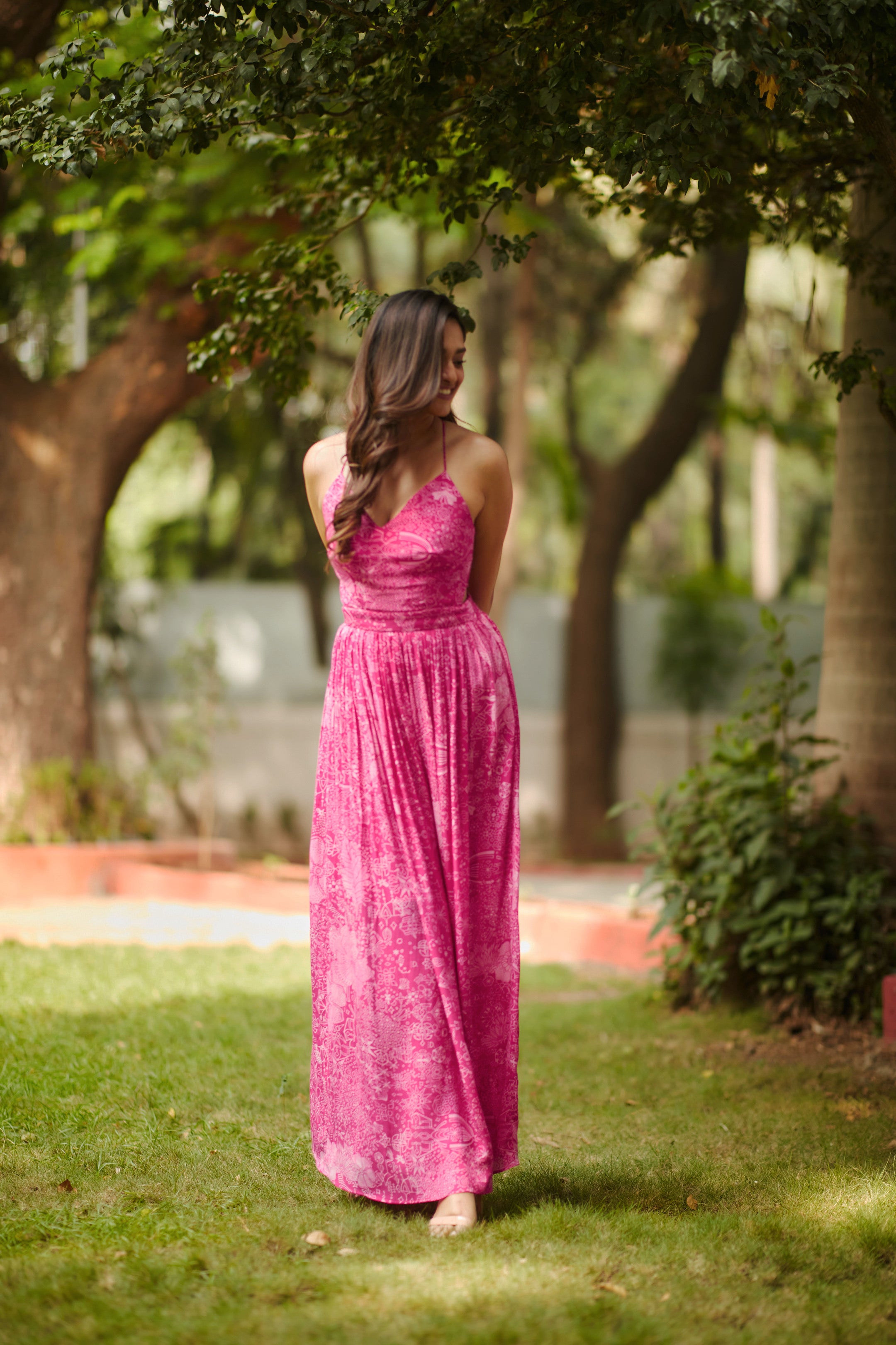 FUSCHIA STRAPPY DRESS