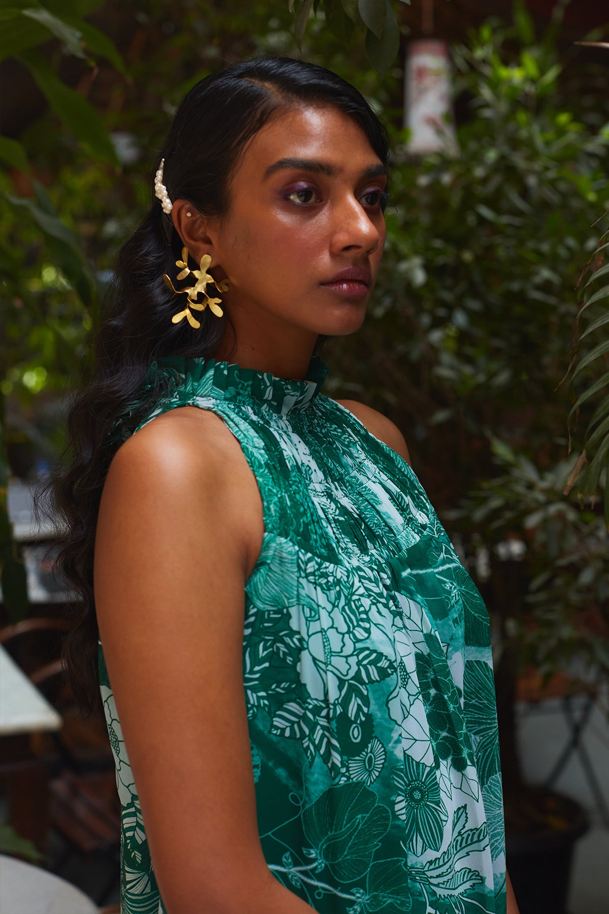 FOREST RUFFLE DRESS