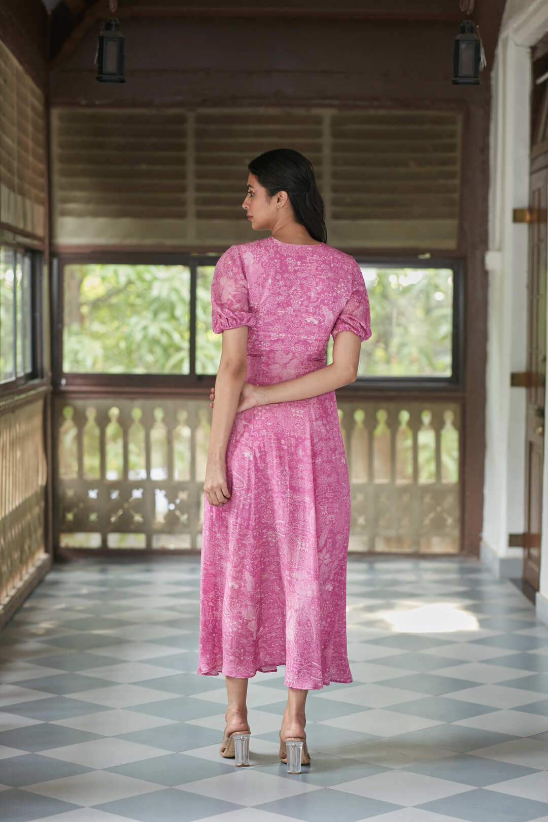 ASH ROSE PLUNGE DRESS