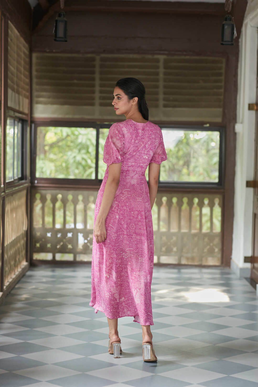 ASH ROSE PLUNGE DRESS