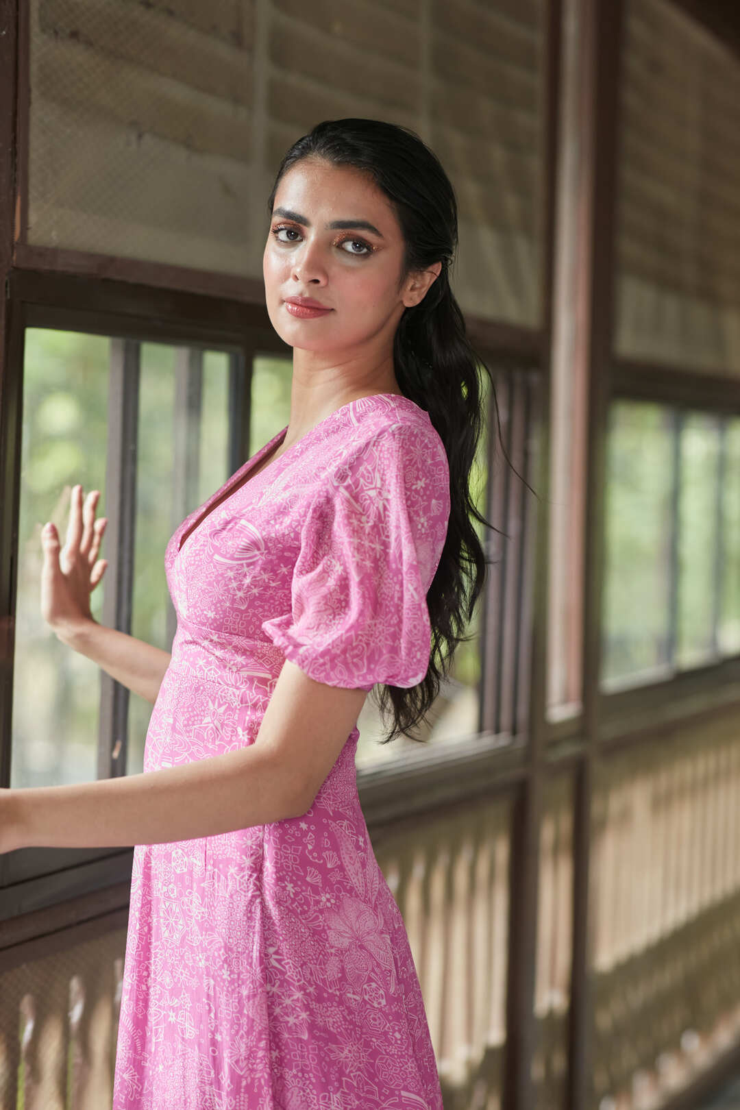 ASH ROSE PLUNGE DRESS