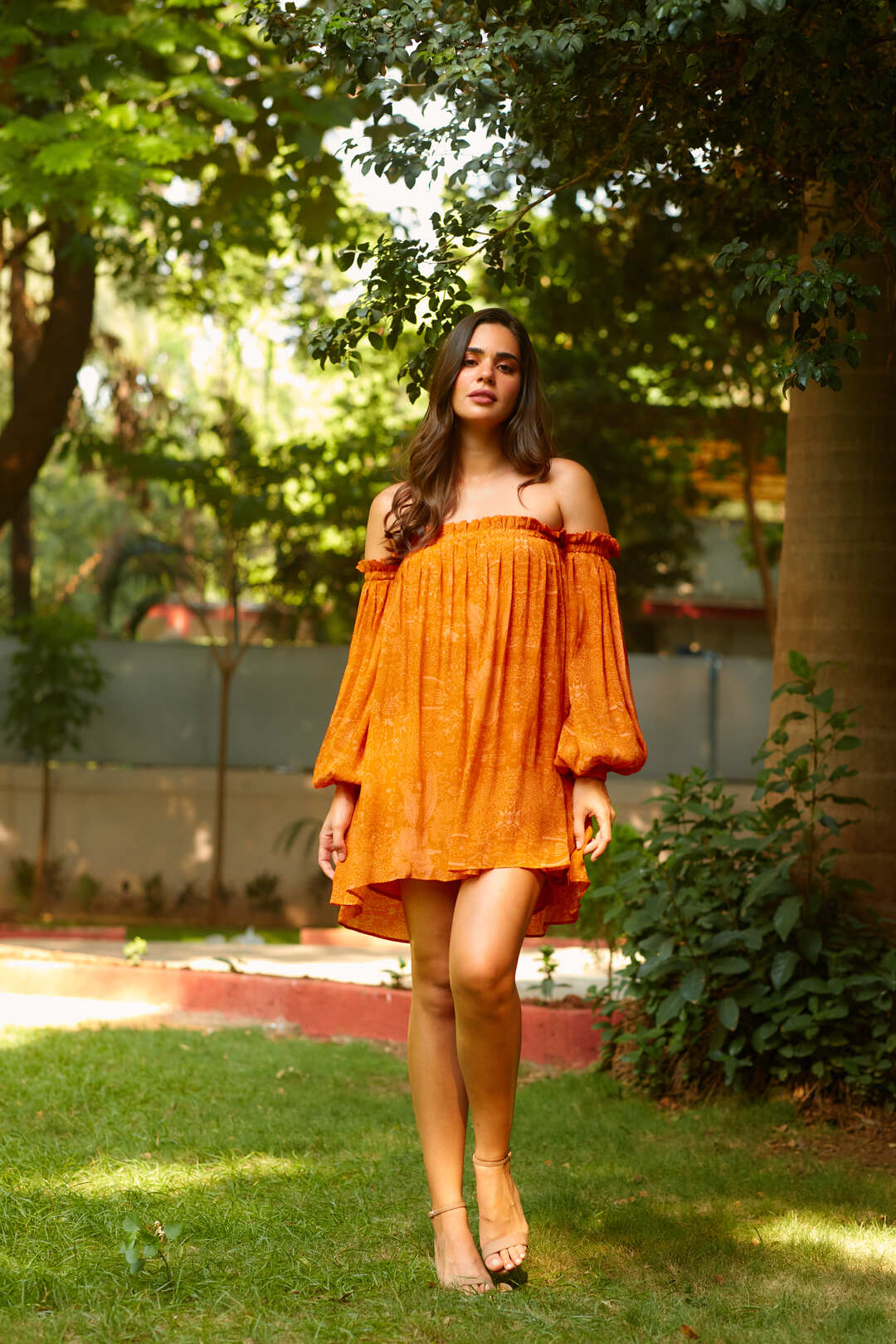 FLAME LILY OFF SHOULDER DRESS