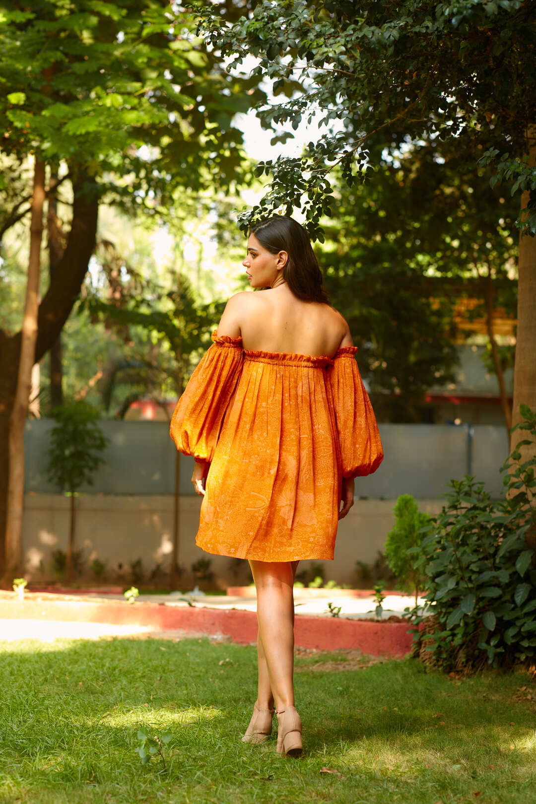 FLAME LILY OFF SHOULDER DRESS