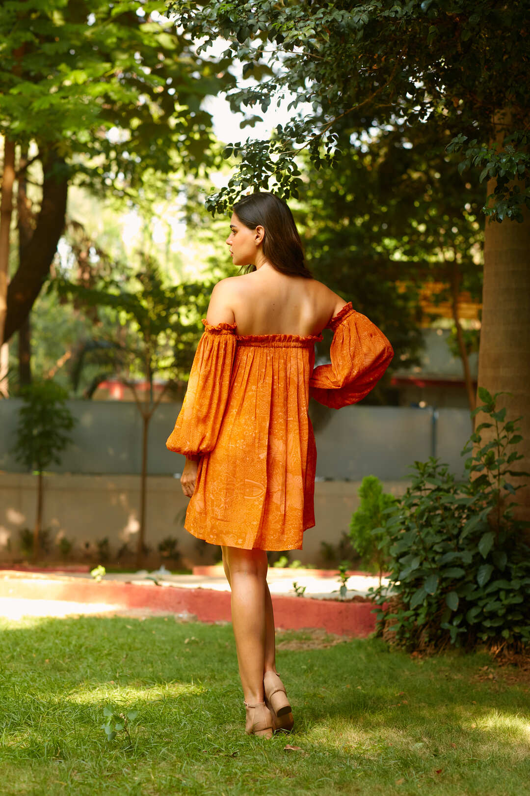 FLAME LILY OFF SHOULDER DRESS