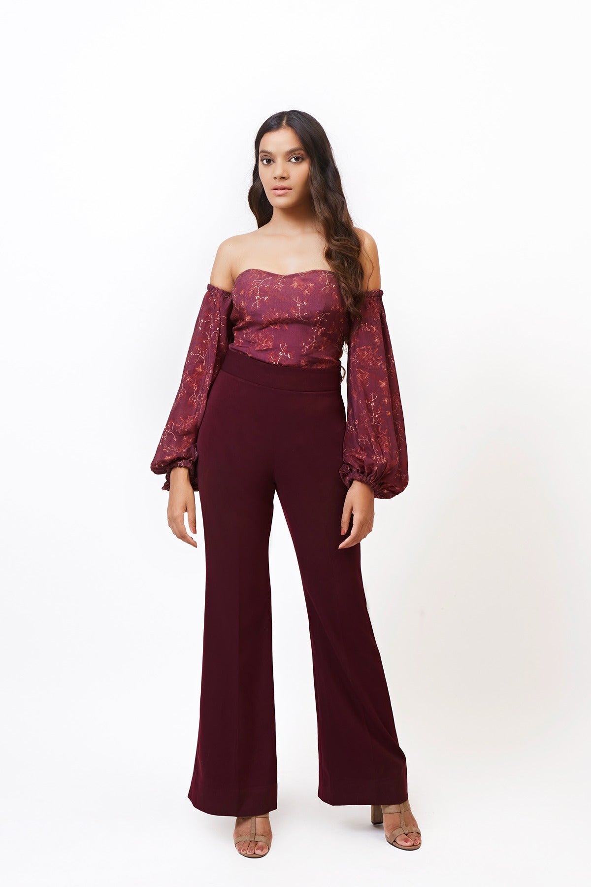 Plum Detachable Sleeve Bodysuit- STARGAZER