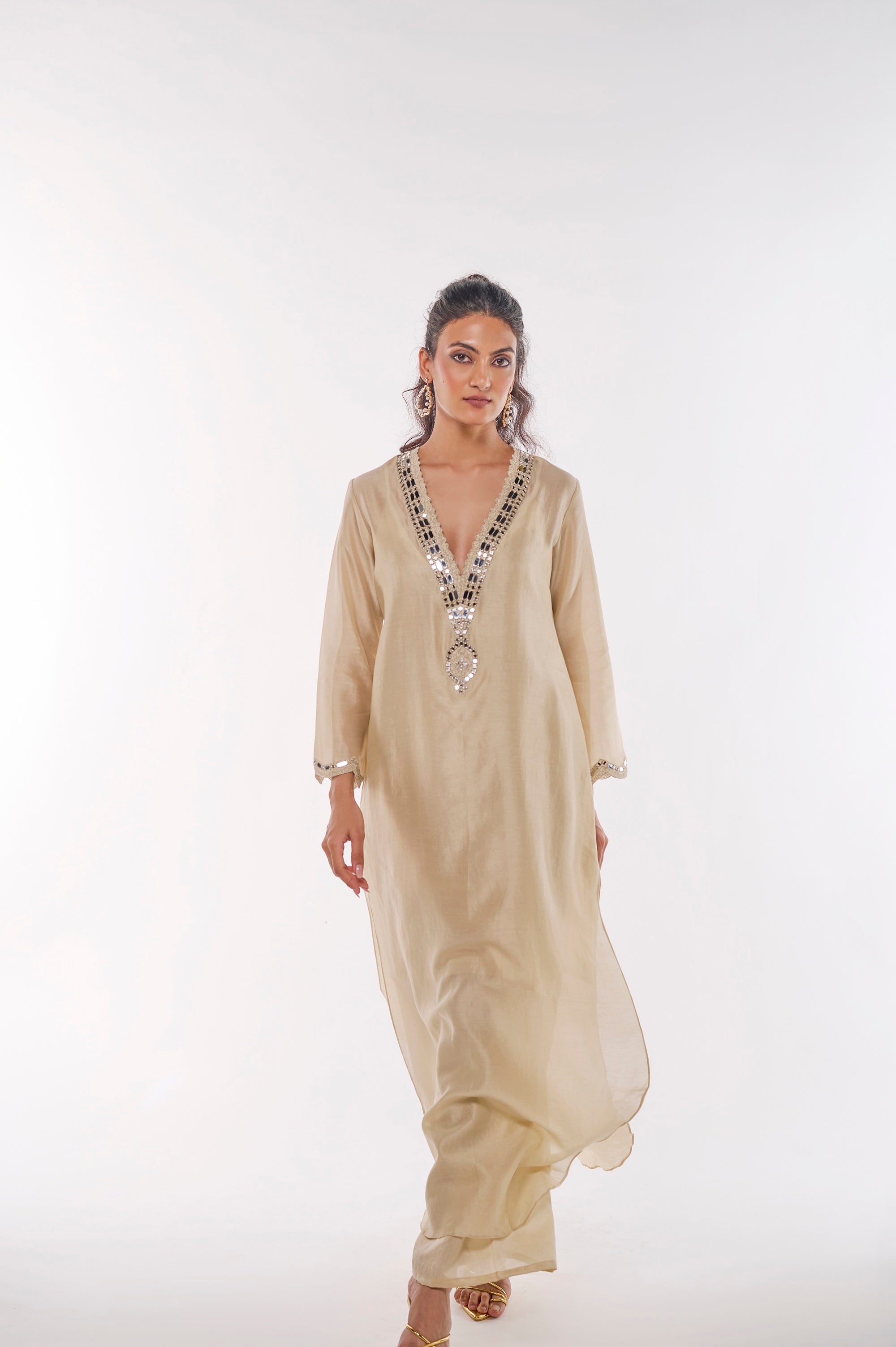 IVORY PEARL KAFTAN SET