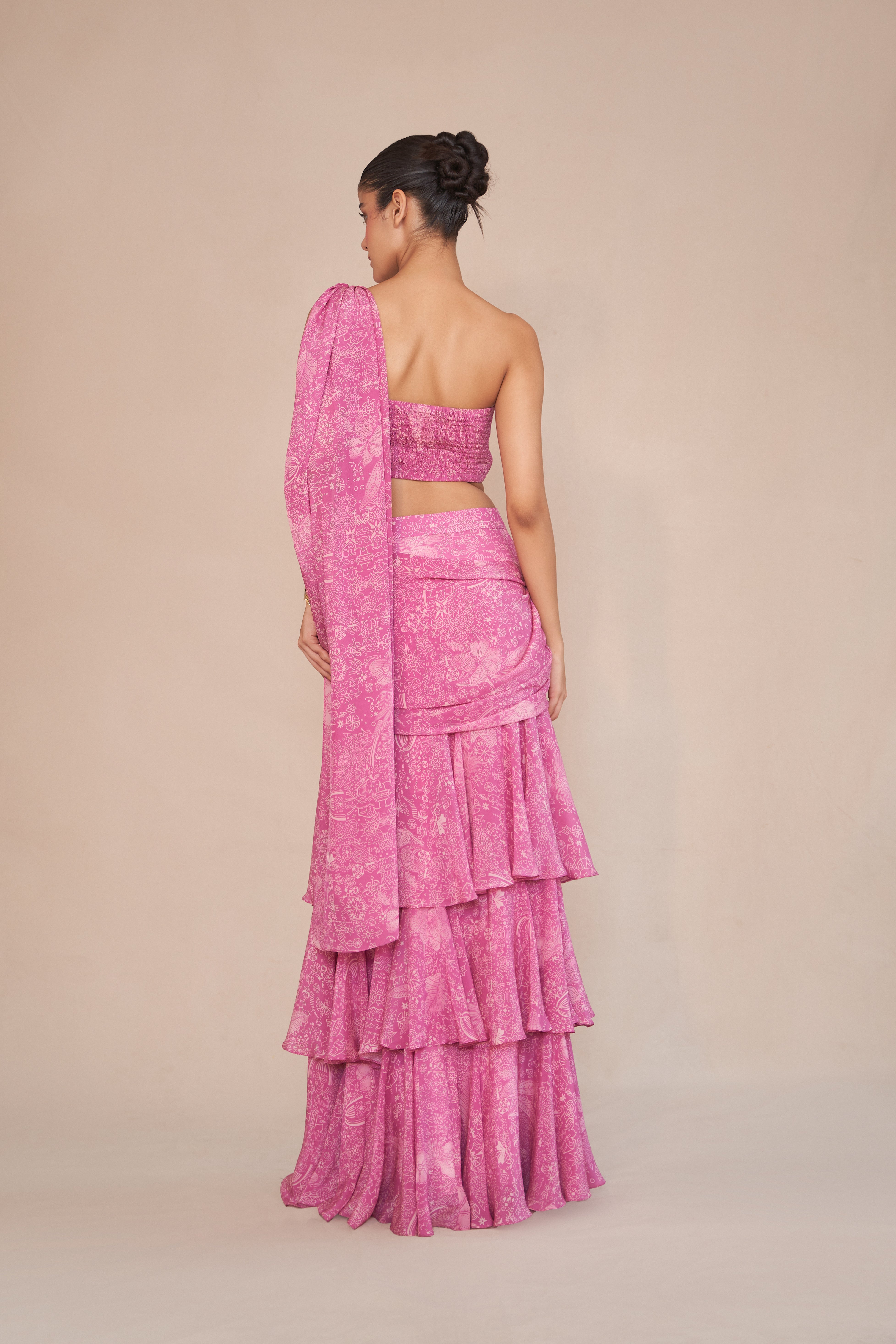 ASH ROSE PRE-DRAPED SAREE SET