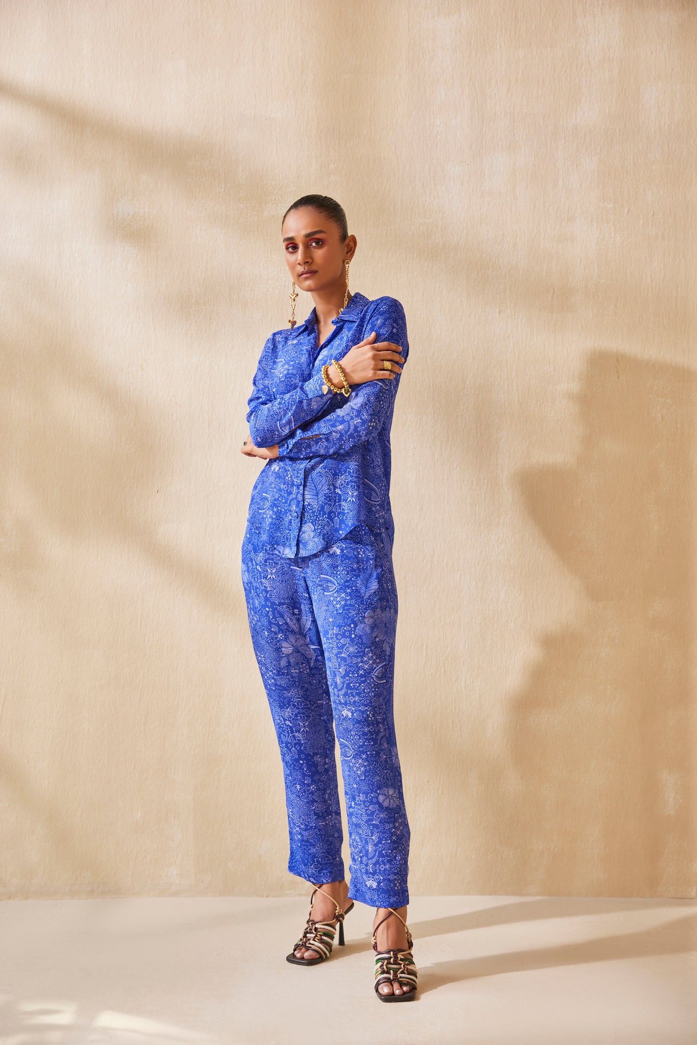 MIDNIGHT BLUE LONG SHIRT & PANT SET