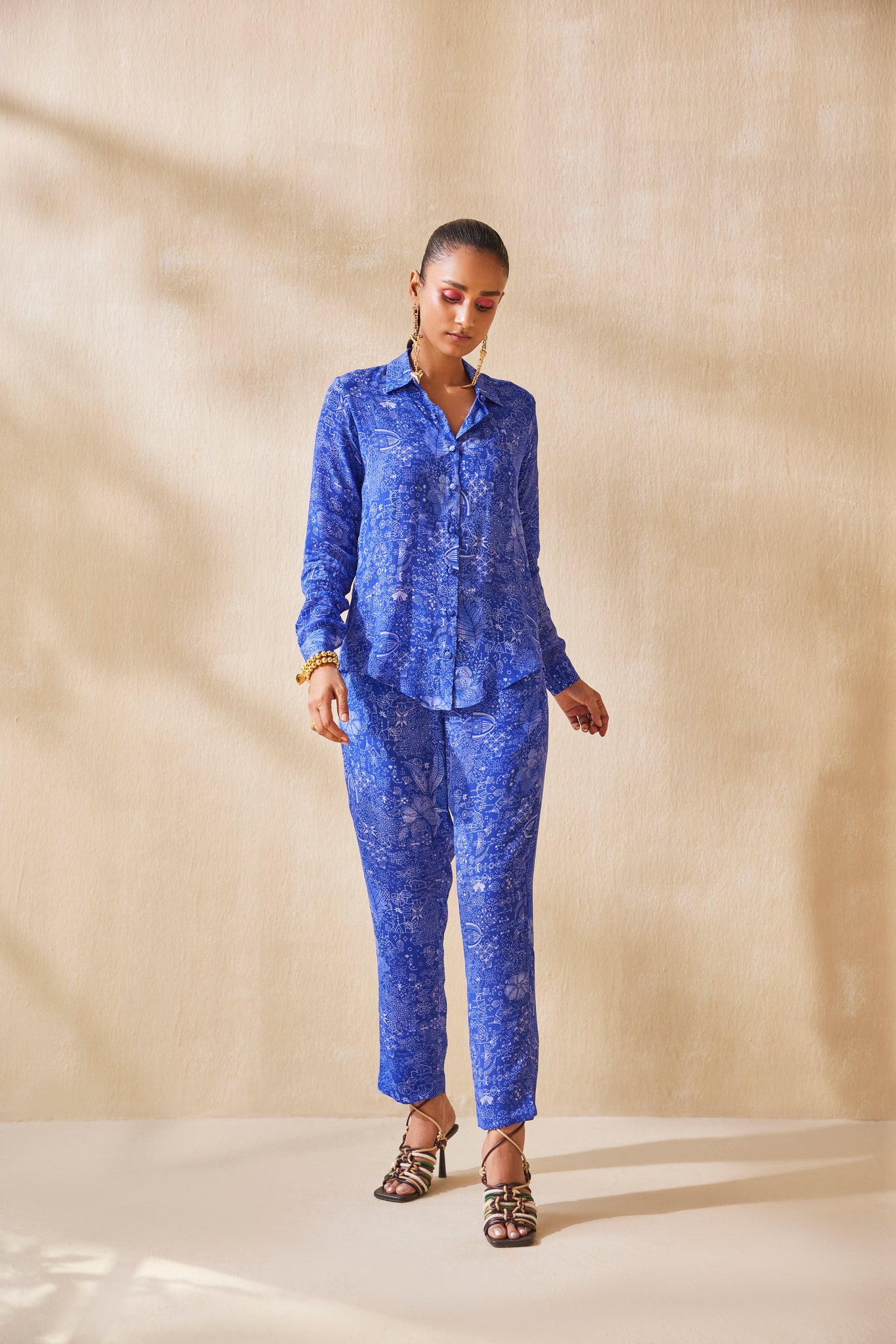 MIDNIGHT BLUE LONG SHIRT & PANT SET