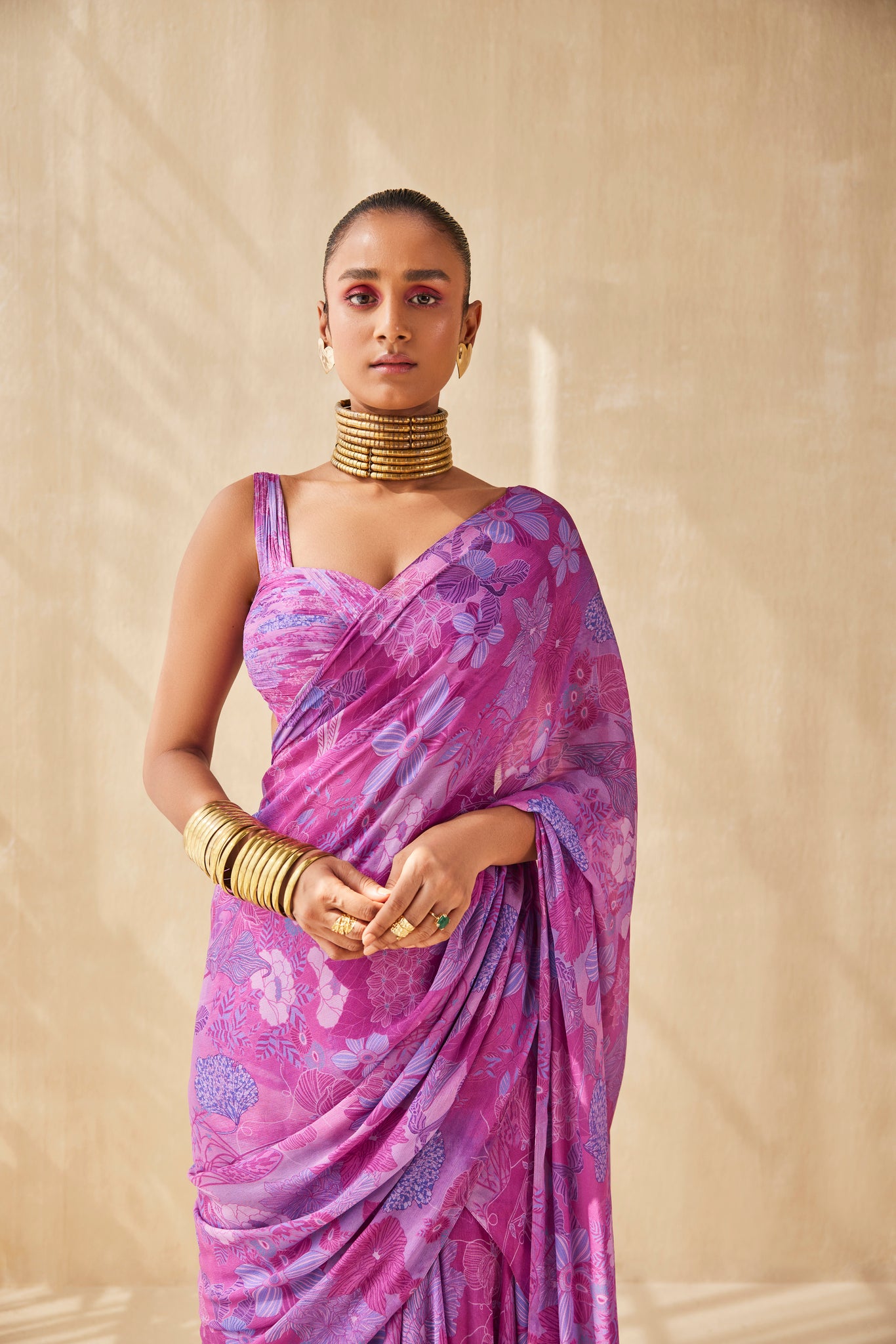 DEEP RHYTHM RUFFLE SAREE