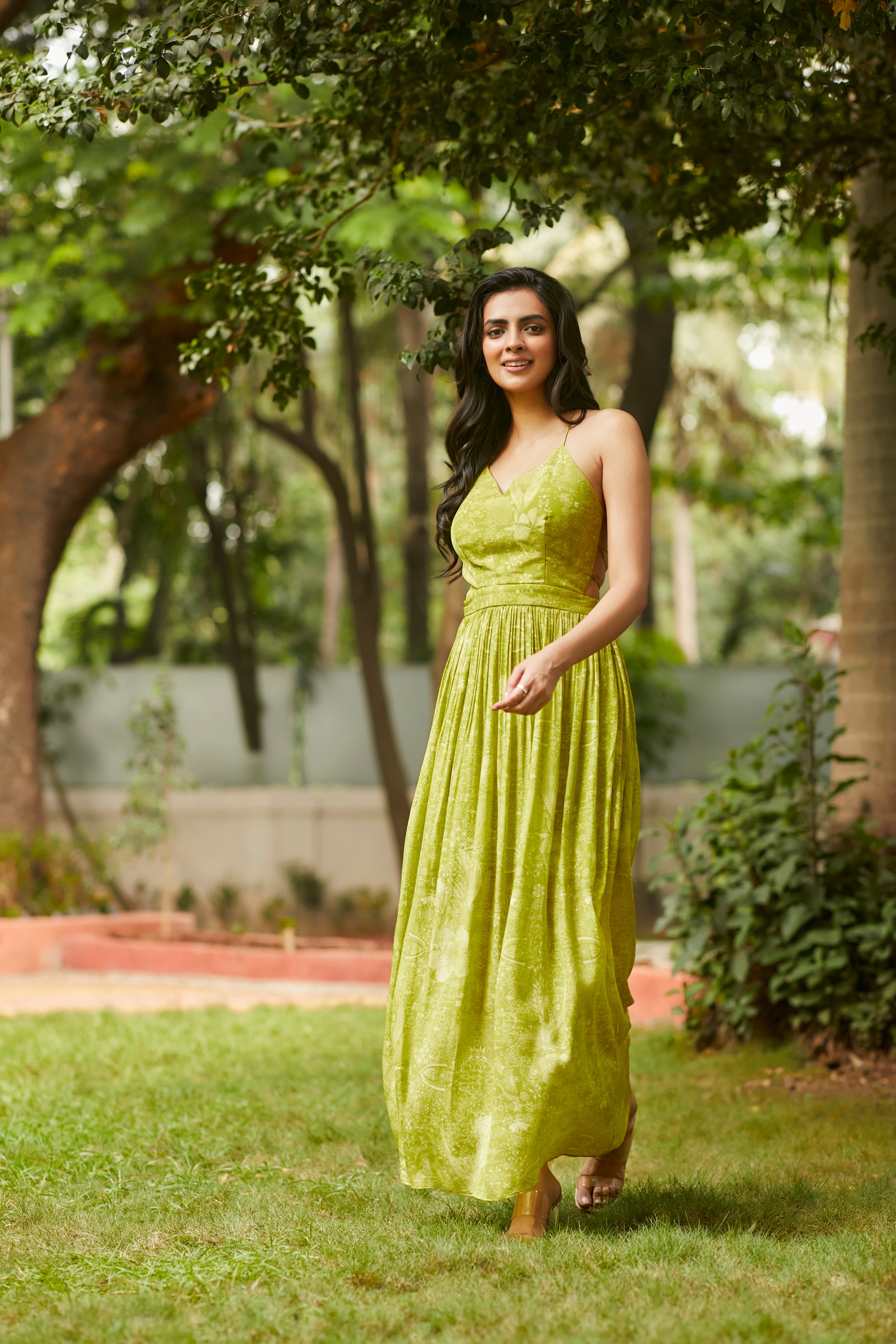 SPRING LIME STRAPPY DRESS