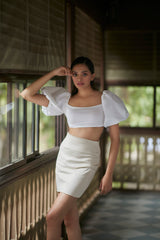 JASMINE PUFFED SLEEVE CROP TOP