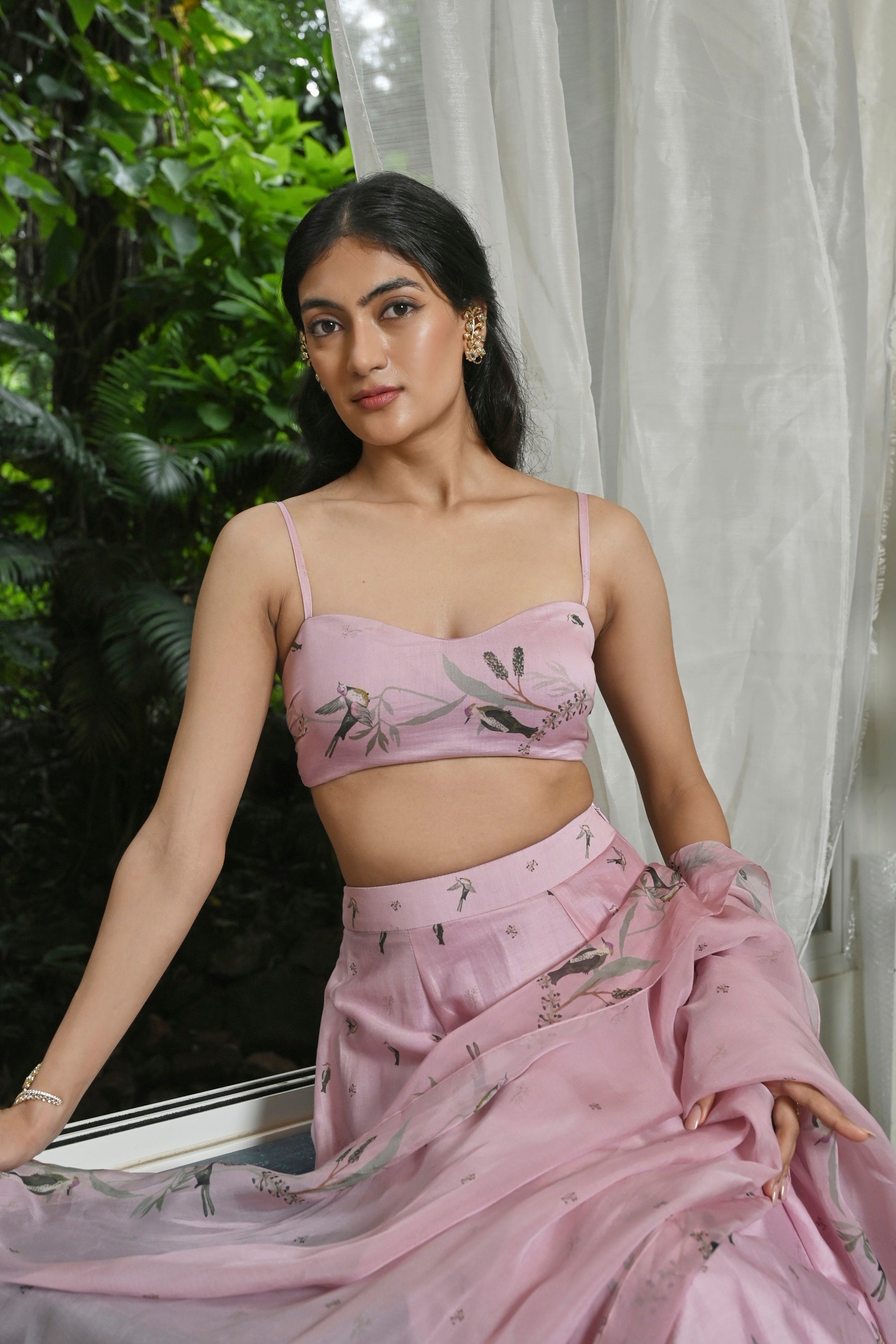 PINK SPARROWS STRAPPY LEHENGA