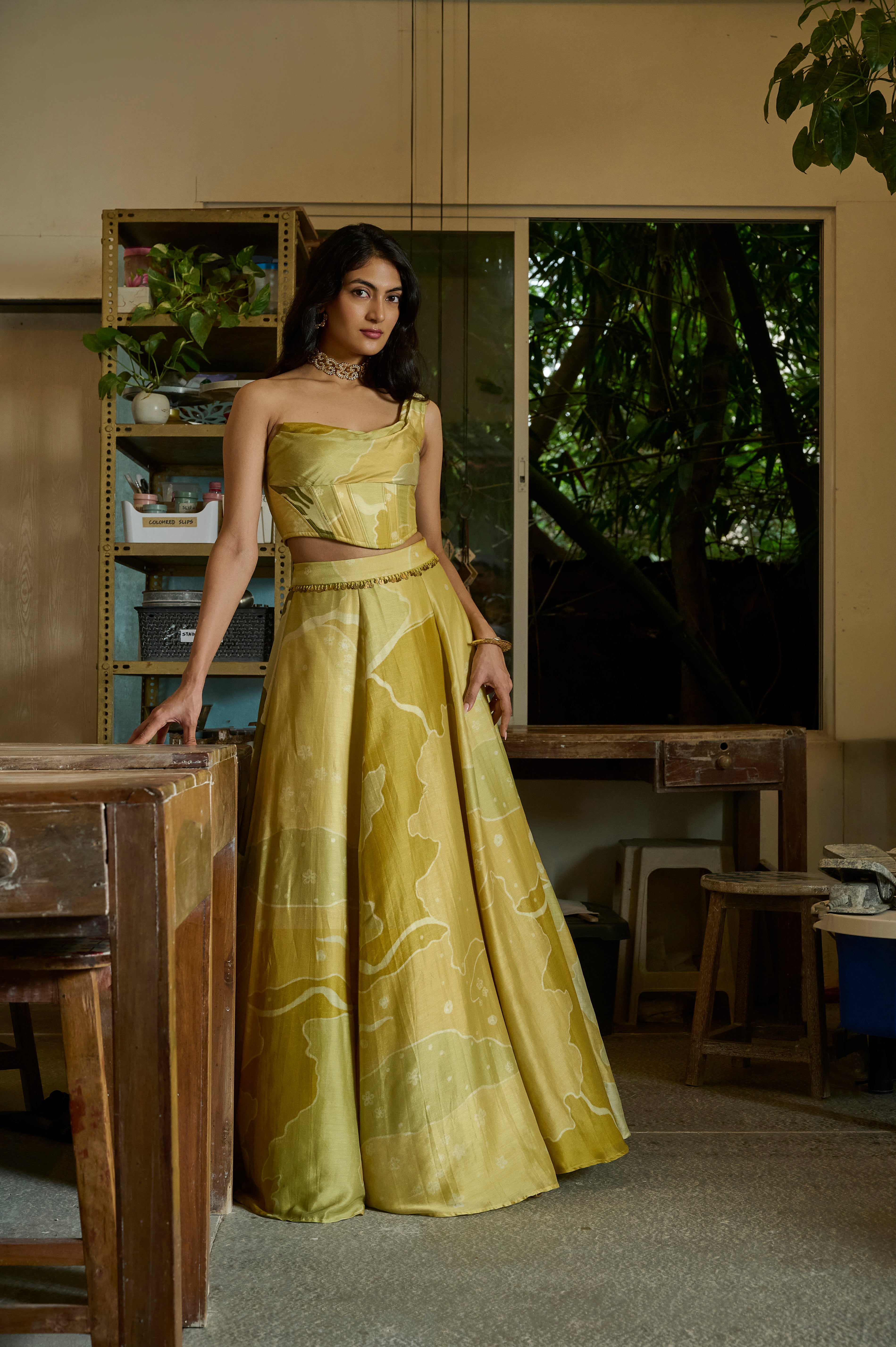 SUNSHINE YELLOW CORSET LEHENGA