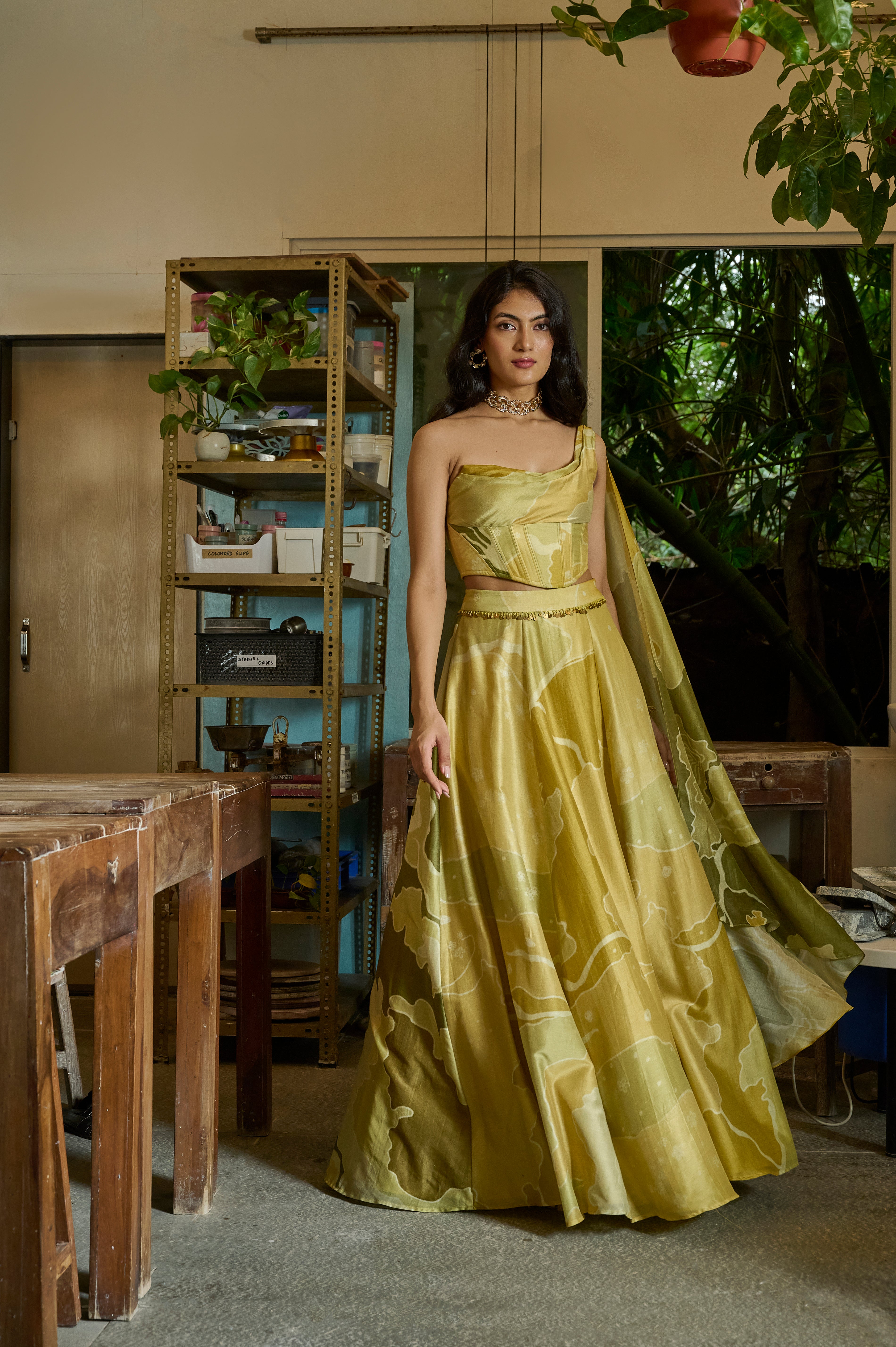 SUNSHINE YELLOW CORSET LEHENGA