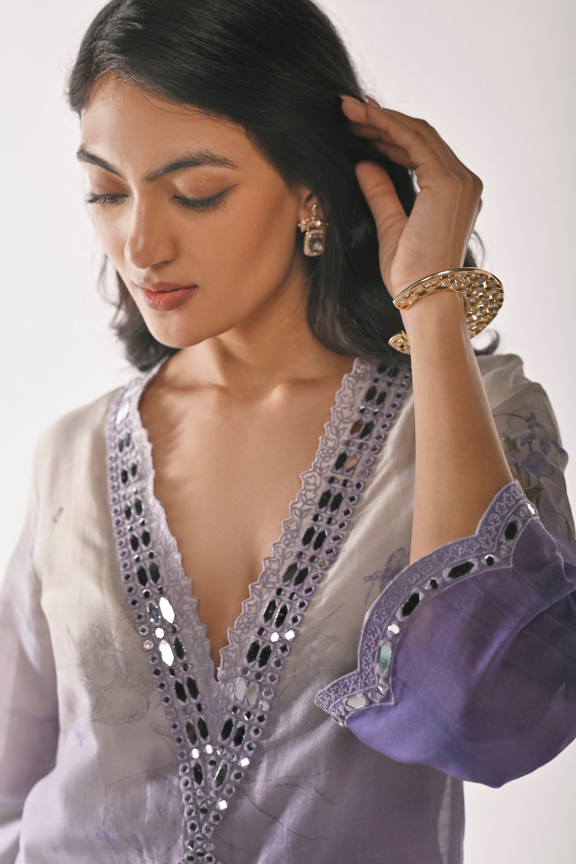 PURPLE POEM KAFTAN SET