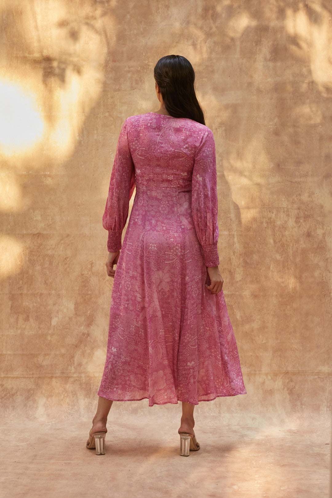 ASH ROSE TEA LENGTH DRESS