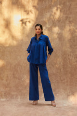 MIDNIGHT BLUE LINEN CO-ORD SET