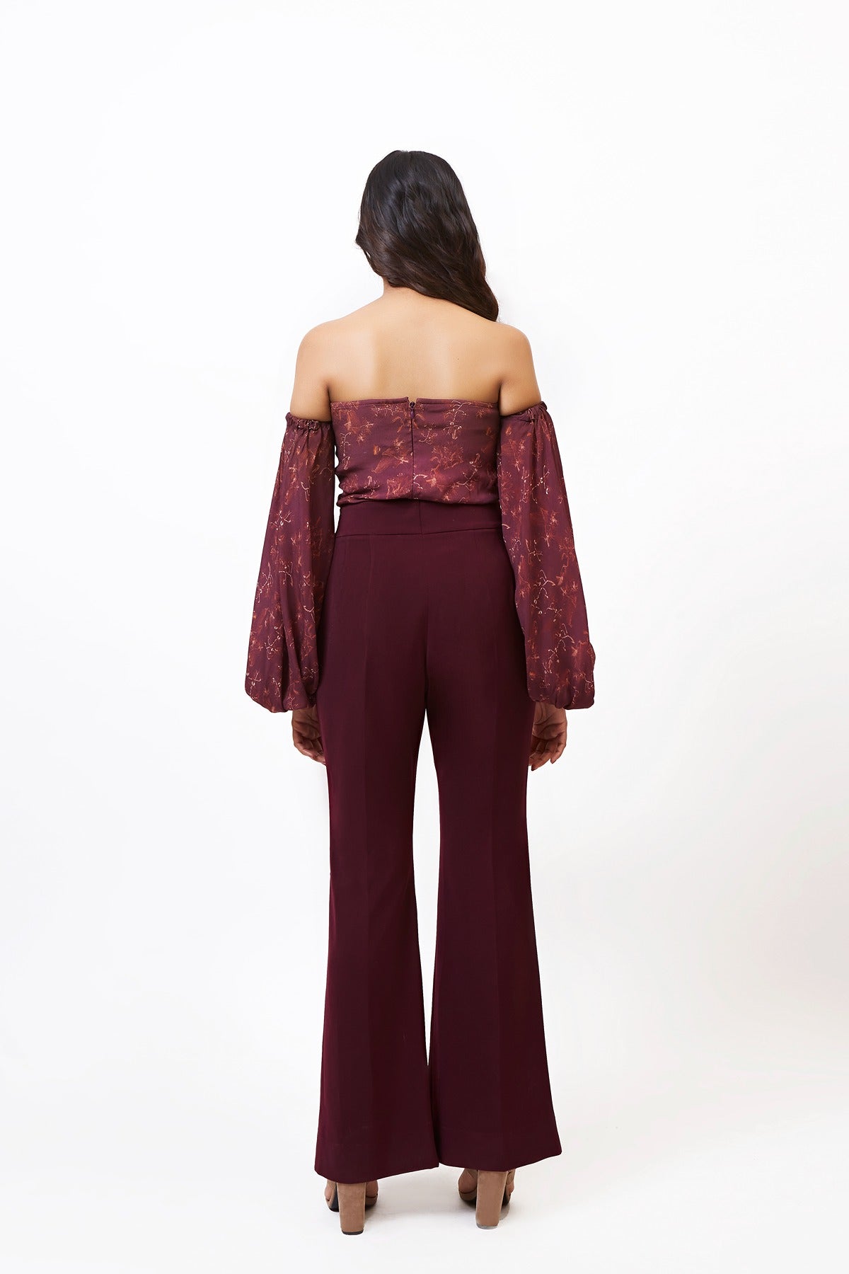 Plum Detachable Sleeve Bodysuit- STARGAZER