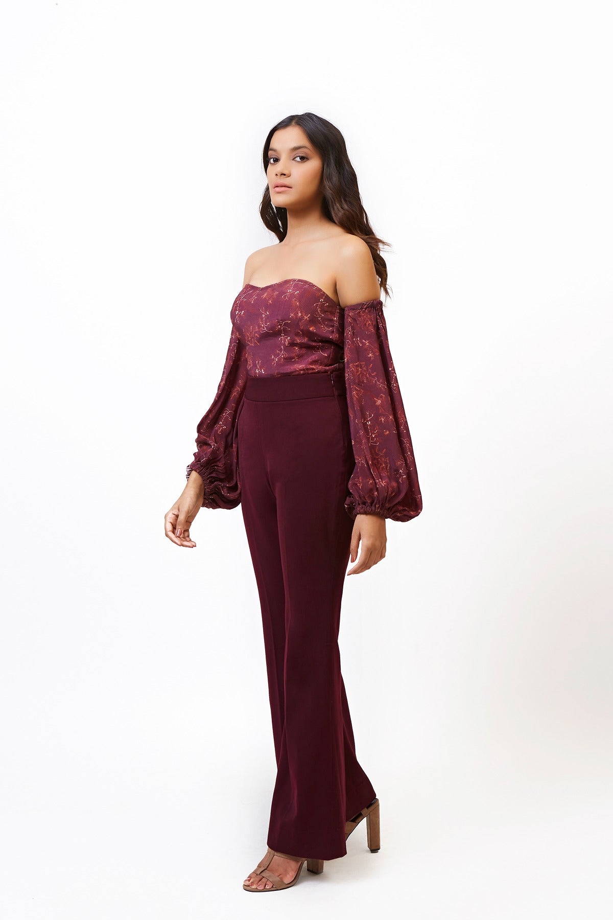 Plum Detachable Sleeve Bodysuit- STARGAZER